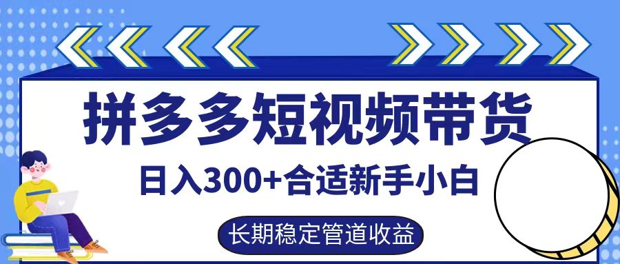 拼多多短视频带货日入300+，实操账户展示看就能学会-谷进海小站