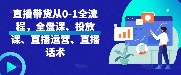 直播带货从0-1全流程，全盘课、投放课、直播运营、直播话术-谷进海小站