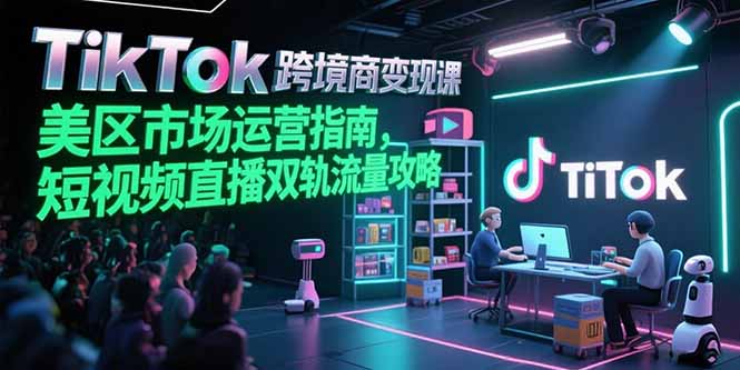 TikTok跨境电商变现课，美区市场运营指南，短视频直播双轨流量攻略-谷进海小站