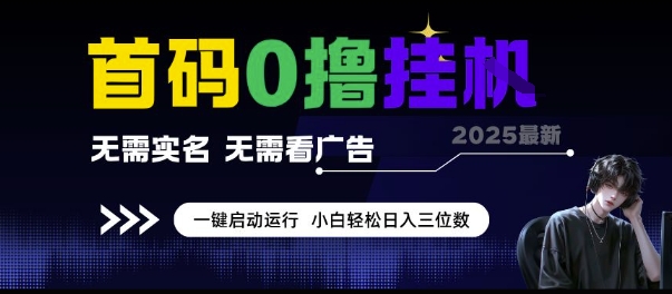 首码0撸挂G项目，无需实名无需看广告 一键启动运行，小白轻松日入三位数【揭秘】-谷进海小站
