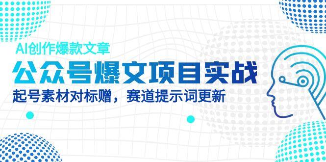 公众号爆文项目实战，AI创作爆款文章，起号素材对标赠(附赛道AI提示词-谷进海小站