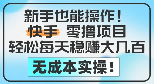 新手也能操作，快手零撸挣米，轻松每天挣2-5张，完全无成本-谷进海小站