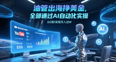 油管出海挣美金，全部通过AI自动化实操，从0到1实现月入过W-谷进海小站