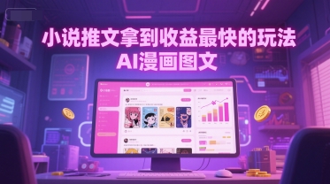 小说推文拿到收益最快的玩法，AI漫画图文-谷进海小站