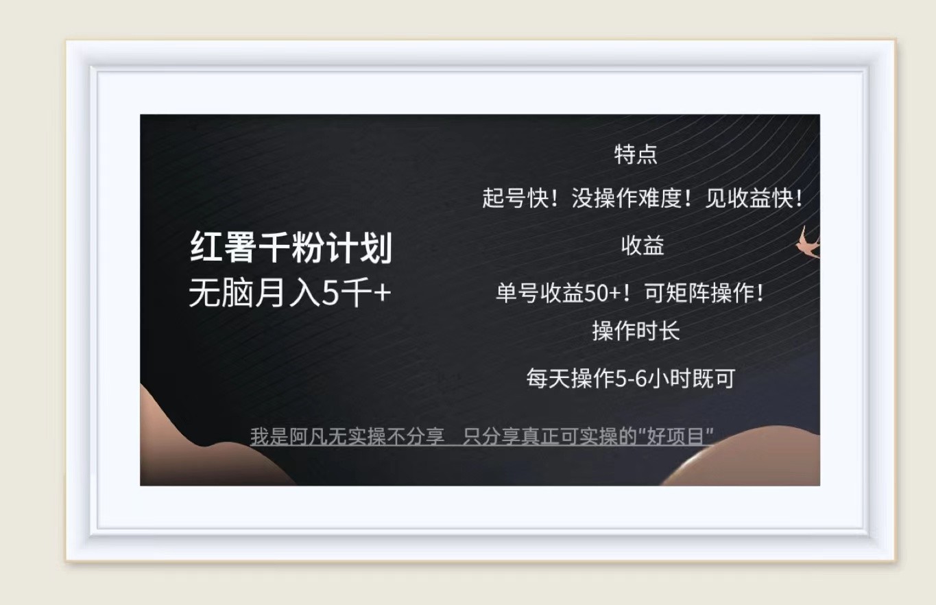 红薯千粉计划无脑月入5千+！既做既赚！-谷进海小站