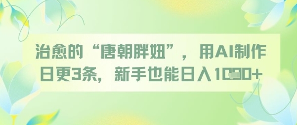 治愈的“唐朝胖妞”，用AI制作日更3条，新手也能日入多张-谷进海小站