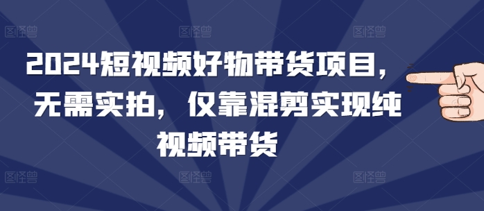 2024短视频好物带货项目，无需实拍，仅靠混剪实现纯视频带货-谷进海小站