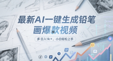 最新AI一键生成铅笔画爆款视频，多平台分发，日 入1k+，小白轻松上手【揭秘】-谷进海小站
