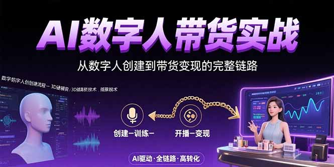 AI数字人+带货实战：从数字人创建到带货变现的完整链路-谷进海小站