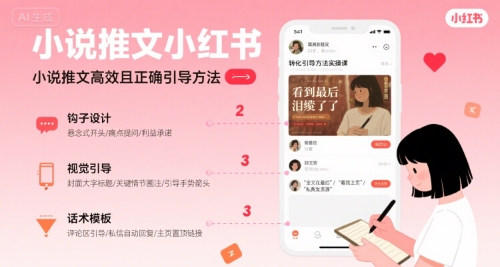 小说推文小红书高转化引导方法实操课，小说推文高效且正确引导方法-谷进海小站