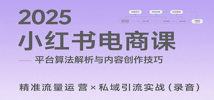 2025小红书电商课：解析算法，创作高转化内容，助力卖家获取流量实现变现(录音)-谷进海小站