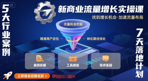 新商业流量增长实操课，找到增长机会，加速流量布局-谷进海小站