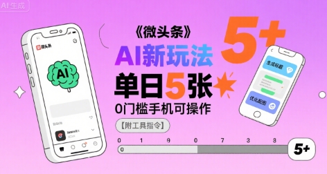 微头条AI新玩法，小白单日5张+，0门槛手机可操作【附工具指令】-谷进海小站