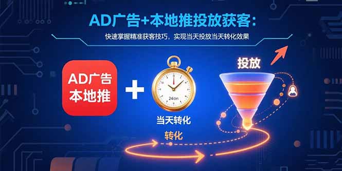 AD广告+本地推投放获客：快速掌握精准获客技巧，实现当天投放当天转化效果-谷进海小站