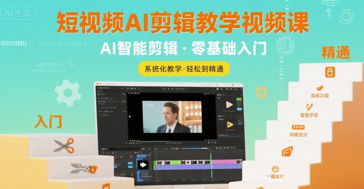 短视频AI剪辑教学视频课，入门到精通-谷进海小站