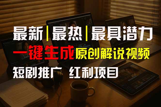 短剧推广新思路，AI一键生成原创解说视频，10分钟产出100条，30天赚了5.5w-谷进海小站