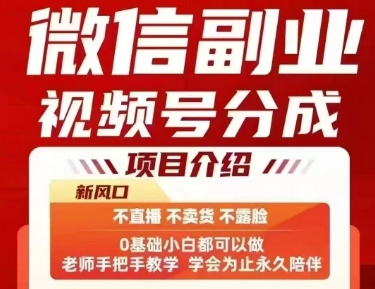 微信副业视频号分成，不直播 不卖货 不露脸，三五分钟即可完成一条作，每日收益几十、几张不等-谷进海小站