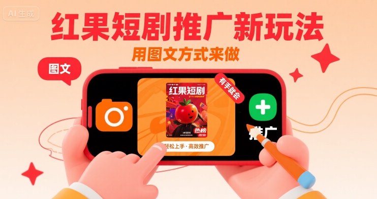 红果短剧推广新玩法，用图文方式来做，有手就会-谷进海小站