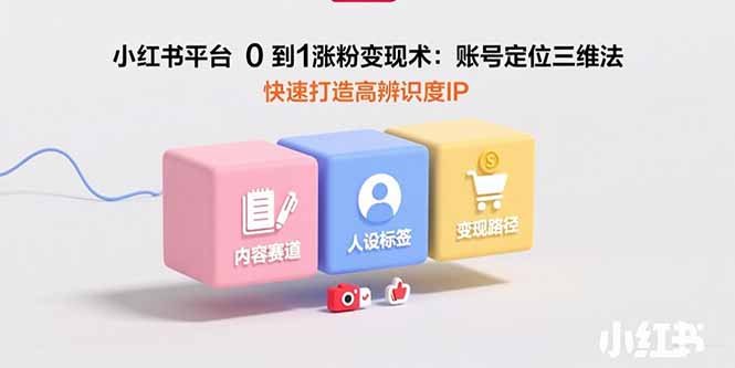小红书平台0到1涨粉变现术：账号定位三维法，快速打造高辨识度IP-谷进海小站