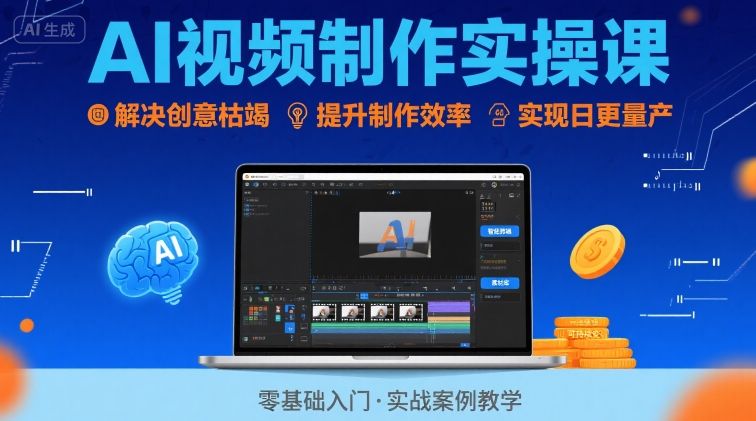 Ai视频制作实操课，解决创意枯竭、效率低下痛点，实现日更量产可持续变现-谷进海小站