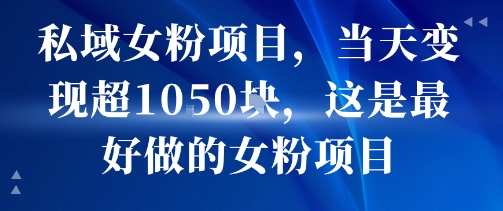私域女粉项目，当天变现超1k，这是最好做的女粉项目，可放大操作-谷进海小站