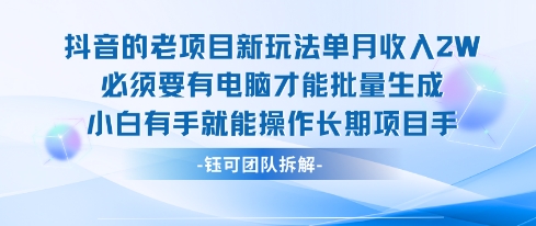 老项目新玩法单月收入2W小白有手就能操作长期项目-谷进海小站