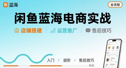 闲鱼蓝海电商实战，店铺搭建运营售后全流程-谷进海小站