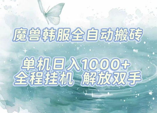 最新韩服游戏搬砖，单机日入1k+，全自动运行挂G项目，解放双手【揭秘】-谷进海小站