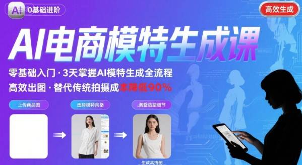 AI模特进阶课程，0基础高效生成逼真电商模特图-谷进海小站