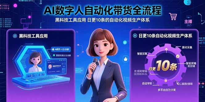 AI数字人自动化带货全流程：黑科技工具应用 日更10条的自动化视频生产体系-谷进海小站