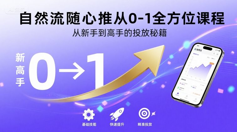 自然流随心推从0-1全方位课程，从新手到高手的投放秘籍-谷进海小站