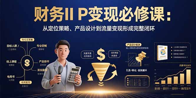 财务IP变现必修课：从定位策略、产品设计到流量变现形成完整闭环-谷进海小站