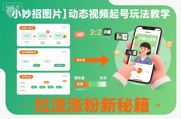 小妙招图片＋动态视频起号玩法教学，拉流涨粉新秘籍-谷进海小站