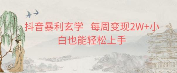 抖音暴利玄学，每周变现2W+小白也能轻松上手-谷进海小站