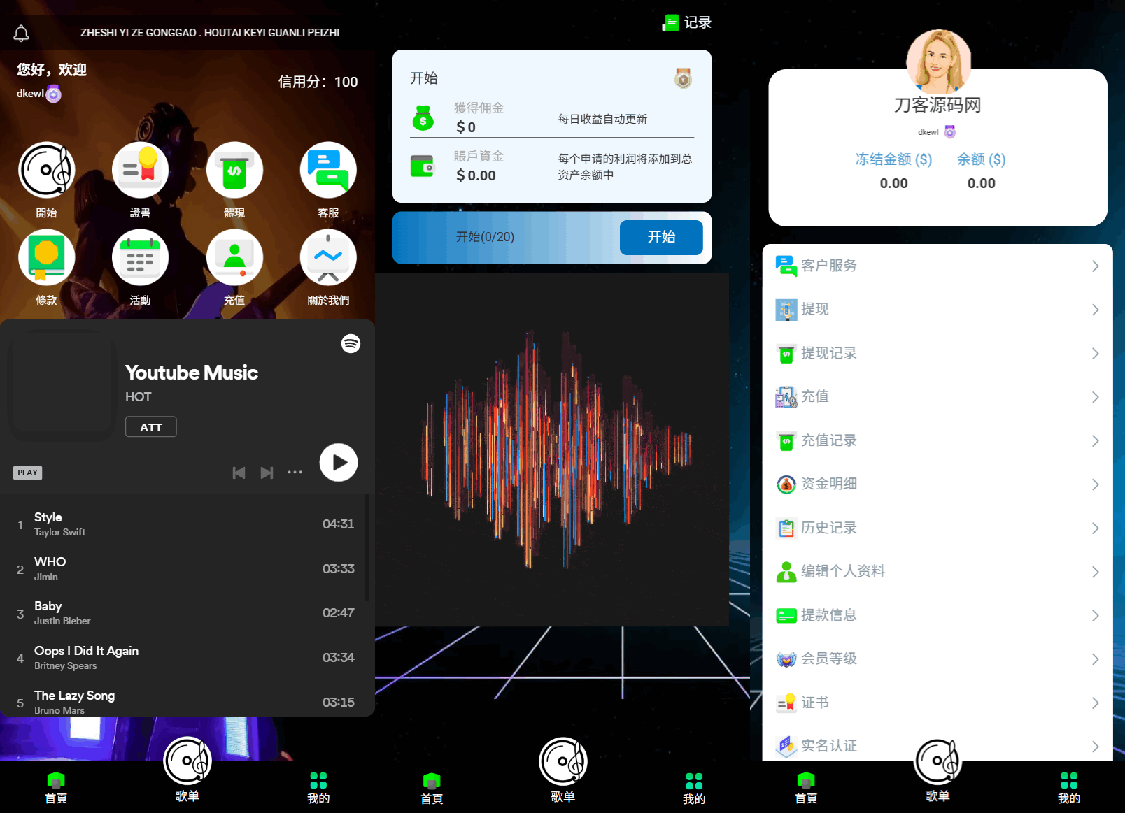 海外多语言音乐刷单抢单源码/连单卡单/叠加组规则/打针/前端html/后端PHP-谷进海小站