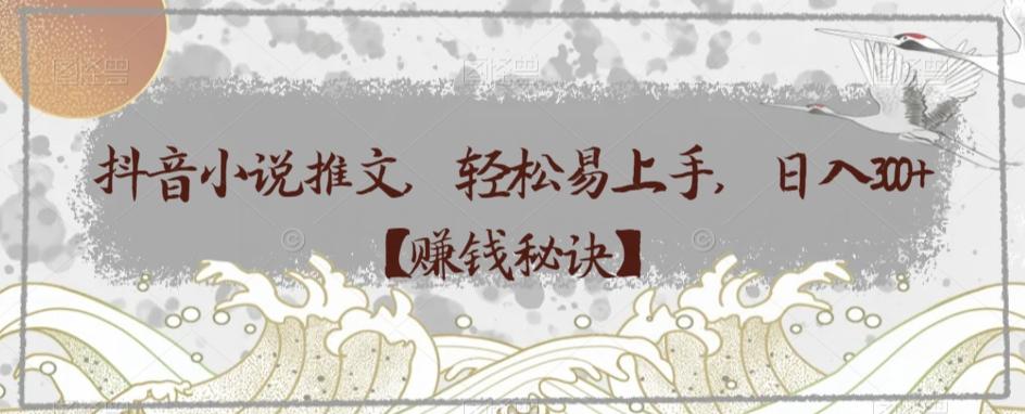 抖音小说推文，轻松易上手，日入300+【赚钱秘诀】-谷进海小站