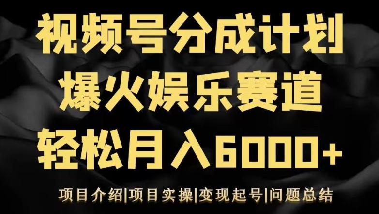 视频号创作分成计划之娱乐赛道轻松日入500+-谷进海小站