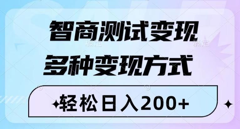 智商测试变现，轻松日入200+，几分钟一个视频，多种变现方式-谷进海小站