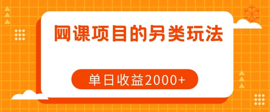 网课项目的另类玩法，单日收益2000+【揭秘】-谷进海小站