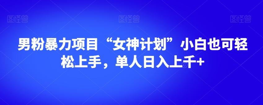 男粉暴力项目“女神计划”小白也可轻松上手，单人日入上千+【揭秘】-谷进海小站