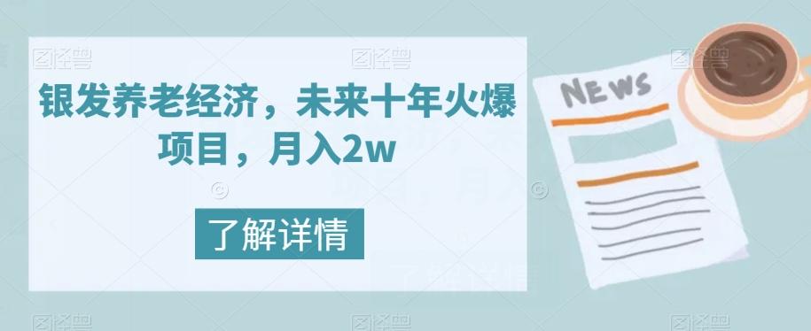 银发养老经济，未来十年火爆项目，月入2w【揭秘】-谷进海小站