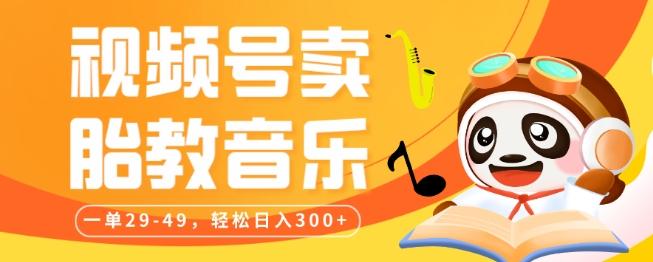 视频号卖胎教音乐，作品制作简单，一单29-49，轻松日入300-谷进海小站