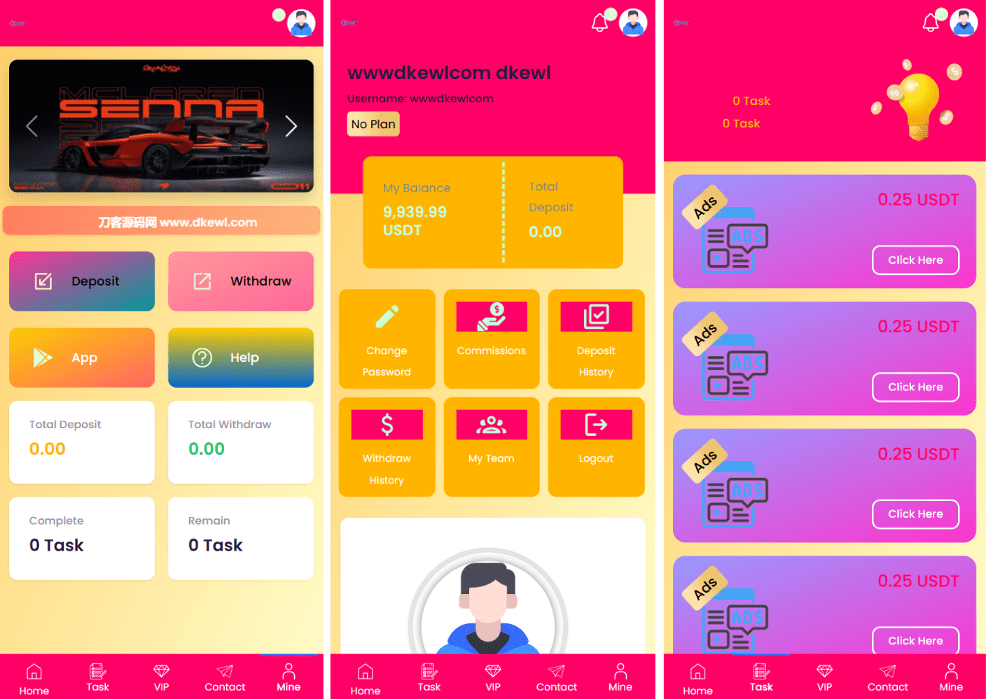 SENNA海外广告奖励投资理财源码/附详细教程-谷进海小站