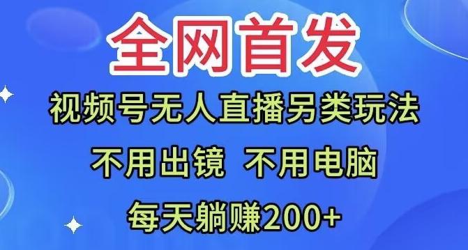 全网首发：视频号无人直播另类玩法，无需电脑，每天躺赚200+-谷进海小站