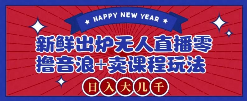 2024最新无人直播零撸音浪+卖课程玩法，日入大几千不是梦【揭秘】-谷进海小站
