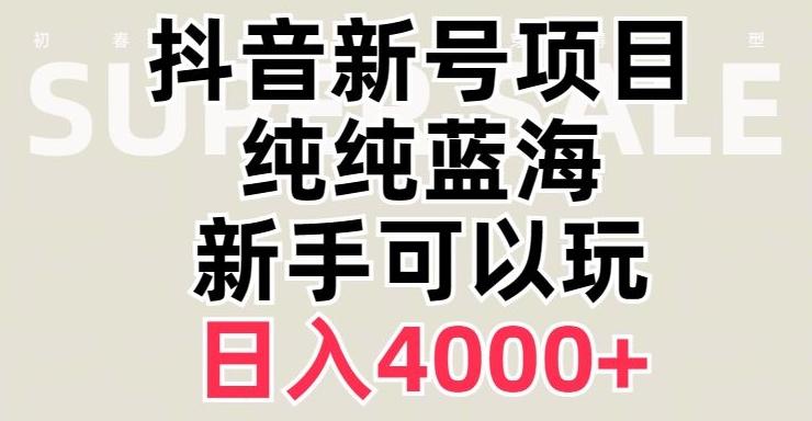 抖音蓝海赛道，必须是新账号，日入4000+【揭秘】-谷进海小站