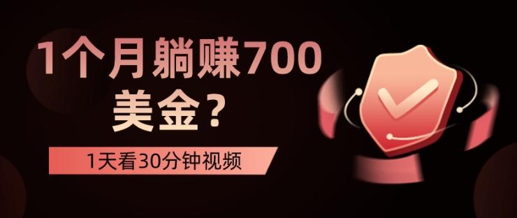 1天看30分钟视频，1个月躺赚700美金？-谷进海小站