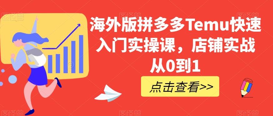 海外版拼多多Temu快速入门实操课，店铺实战从0到1-谷进海小站