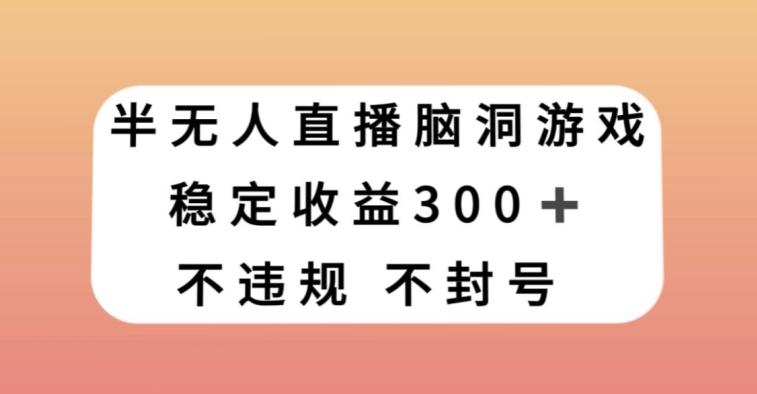 半无人直播脑洞小游戏，每天收入300+，保姆式教学小白轻松上手【揭秘】-谷进海小站