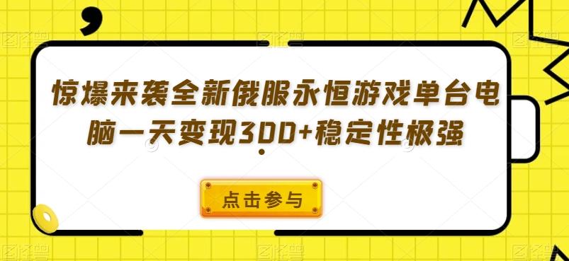 惊爆来袭全新俄服永恒游戏单台电脑一天变现300+稳定性极强-谷进海小站